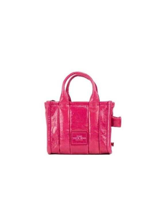 Crossbody Bags The Shiny Crinkle Micro Tote Magenta Leather Crossbody Bag Handbag 410,00 € 0196611005883 | Planet-Deluxe