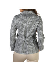 Grauer Hundzahn-Tweedjacke mit Gürtel