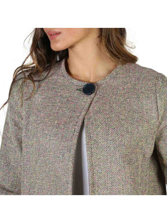 Multicolor Wolljacke mit schwarzem Knopf