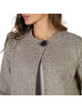 Multicolor Wolljacke mit schwarzem Knopf
