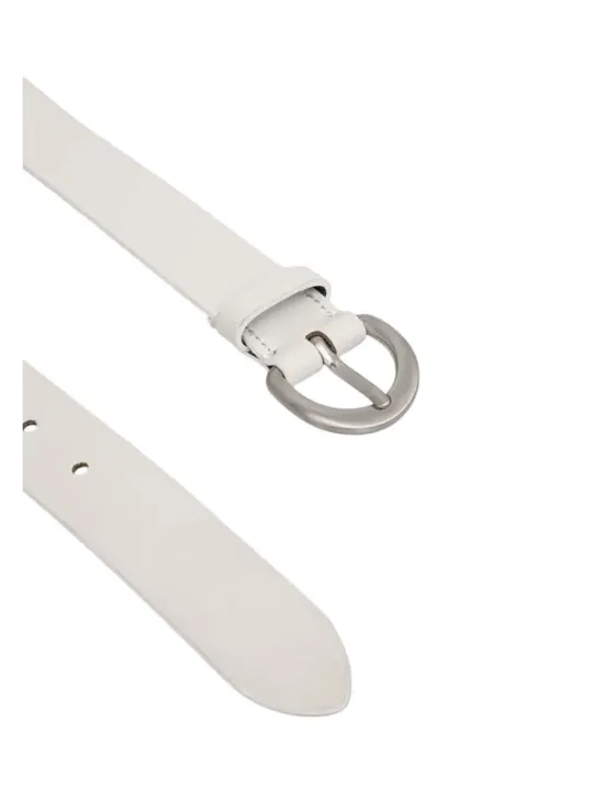 Minimalist weißer Ledergürtel mit Schnalle