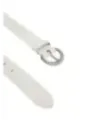 Minimalist weißer Ledergürtel mit Schnalle