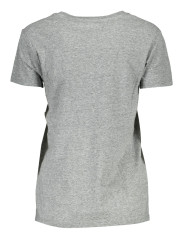 Tops & T-Shirts Chic Gray Printed Logo Cotton Tee for Women 50,00 € 5400537011367 | Planet-Deluxe