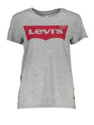 Tops & T-Shirts Chic Gray Printed Logo Cotton Tee for Women 50,00 € 5400537011367 | Planet-Deluxe