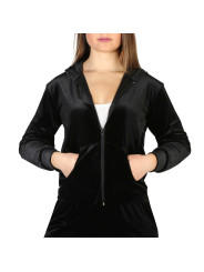 Schwarze Satinjacke mit Kapuze