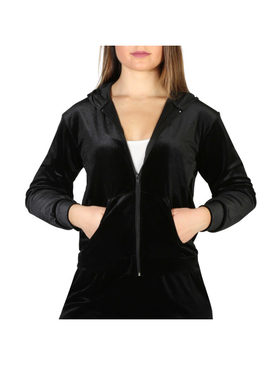 Schwarze Satinjacke mit Kapuze Schwarze Satinjacke mit Kapuze