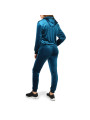 Blaue Samt Trainingsanzug Frau hinten