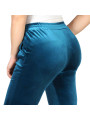 Teal Velours-Trainingshose mit Tasche