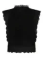 Schwarzes Spitzen-Tanktop mit Ärmeln