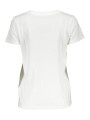 Tops & T-Shirts Chic White V-Neck Logo Tee 40,00 € 5400970975370 | Planet-Deluxe