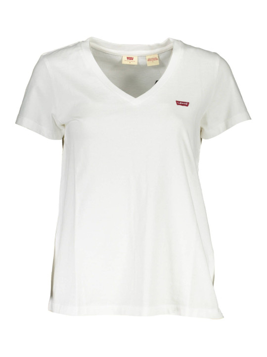 Tops & T-Shirts Chic White V-Neck Logo Tee 40,00 € 5400970975370 | Planet-Deluxe
