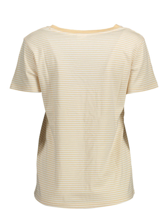 Tops & T-Shirts Chic Beige Organic Cotton V-Neck Tee 50,00 € 5400970205309 | Planet-Deluxe
