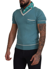 T-Shirts Elegant Silk Polo Tee with Boat Collar Print 1.300,00 € 7333413045904 | Planet-Deluxe