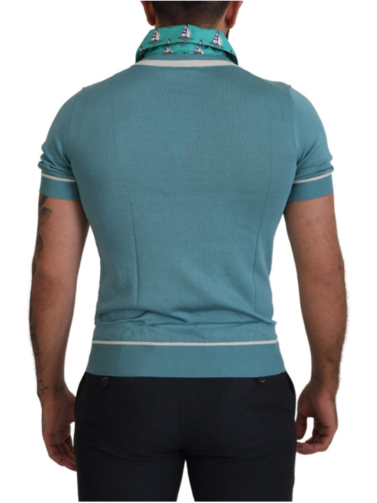 T-Shirts Elegant Silk Polo Tee with Boat Collar Print 1.300,00 € 7333413045904 | Planet-Deluxe