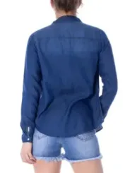 Faded Denim Hemd mit Taschen
