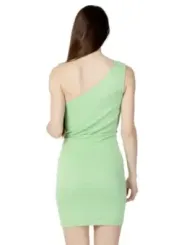 Grünes, eng anliegendes One-Shoulder-Kleid