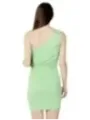 Grünes, eng anliegendes One-Shoulder-Kleid