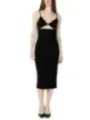 Schwarzes, ärmelloses Cocktailkleid mit Schlitz