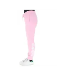Rosa Adidas-Sweatpants weiße Sneakers