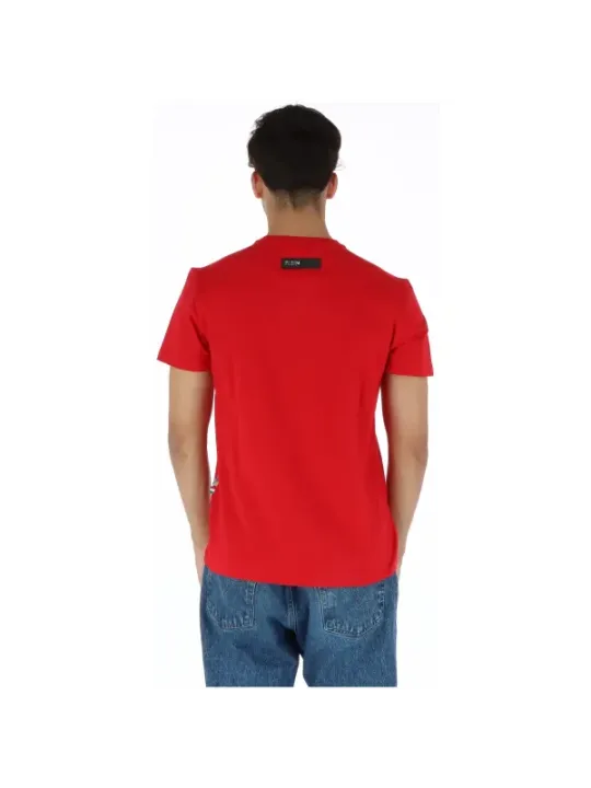 Rotes V-Ausschnitt T-Shirt Plein Sport