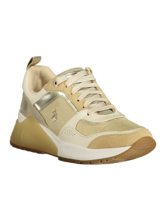 Sneakers Elegant Gold-Tone Sports Sneakers with Laces 140,00 € 8055197255155 | Planet-Deluxe