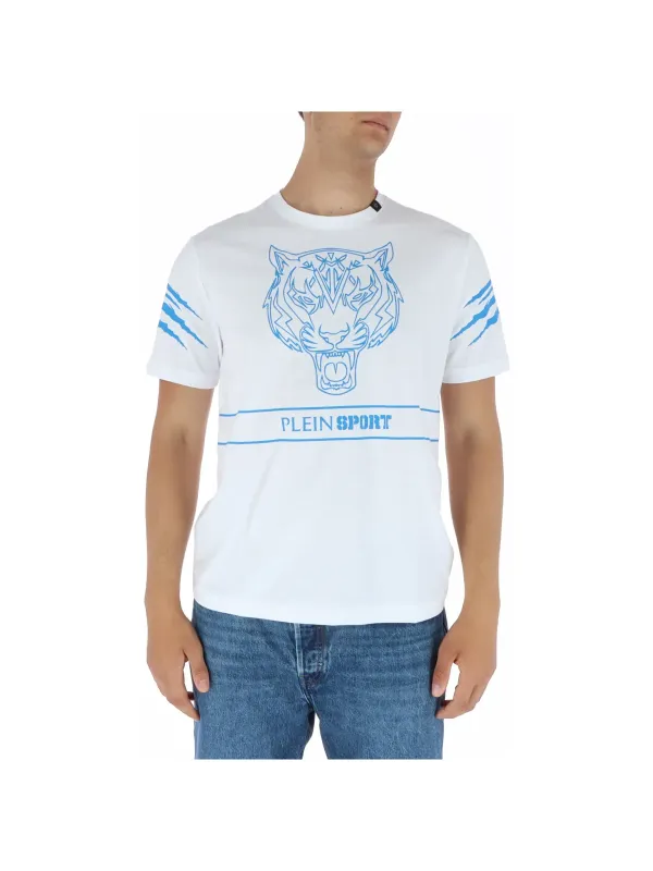 Weißes Tiger-T-Shirt Plein Sport Weißes Tiger-T-Shirt Plein Sport