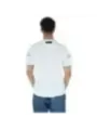 Weißes Sport-T-Shirt mit blauen Streifen