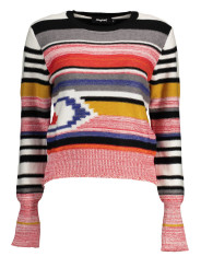 Sweaters Chic Pink Round Neck Sweater with Contrasting Detail 90,00 € 8445110340042 | Planet-Deluxe