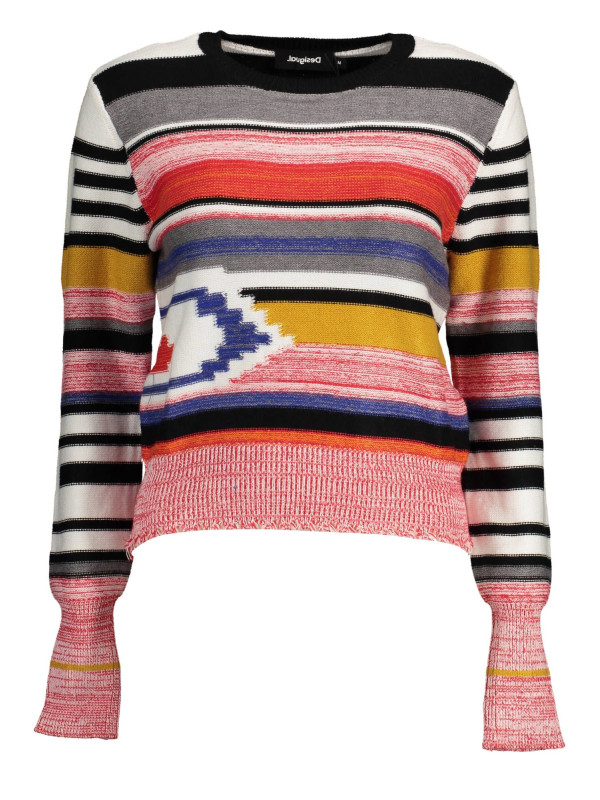 Sweaters Chic Pink Round Neck Sweater with Contrasting Detail 90,00 € 8445110340042 | Planet-Deluxe