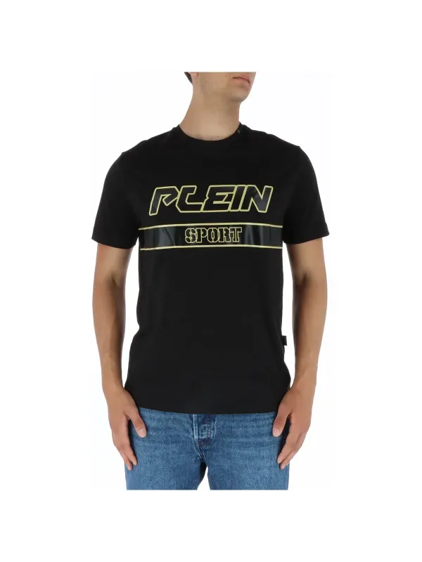 Schwarzes T-Shirt mit gelbem Text Schwarzes T-Shirt mit gelbem Text