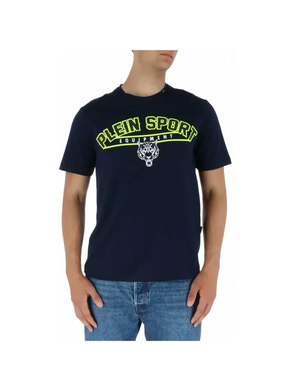 Dunkelblaues Plein Sport Tiger T-Shirt Dunkelblaues Plein Sport Tiger T-Shirt