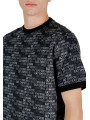 Schwarzes EA7 Baumwoll-T-Shirt mit Logo
