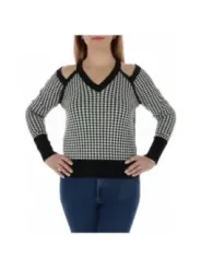 Pinko grauer Strickpullover mit Ausschnitt