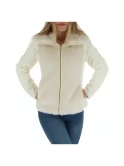 Weißer Kunstfellmantel für Damen