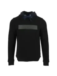 Schwarzer Kapuzenpullover mit blauem Kapuze