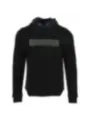 Schwarzer Kapuzenpullover mit blauem Kapuze