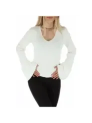 Weiße Bluse mit ausgestellten Ärmeln