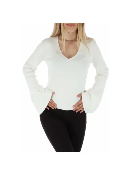 Weiße Bluse mit ausgestellten Ärmeln