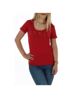 Rotes Guess T-Shirt mit Logo