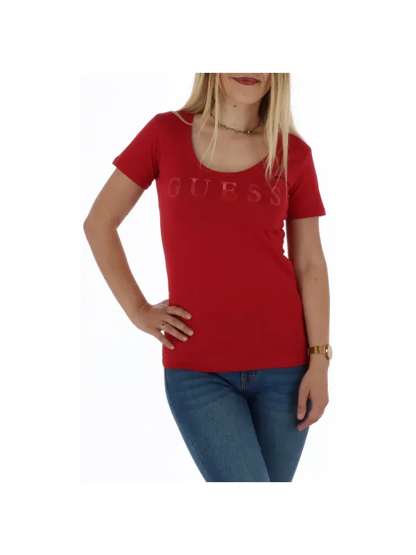 Rotes Guess T-Shirt mit Logo Rotes Guess T-Shirt mit Logo