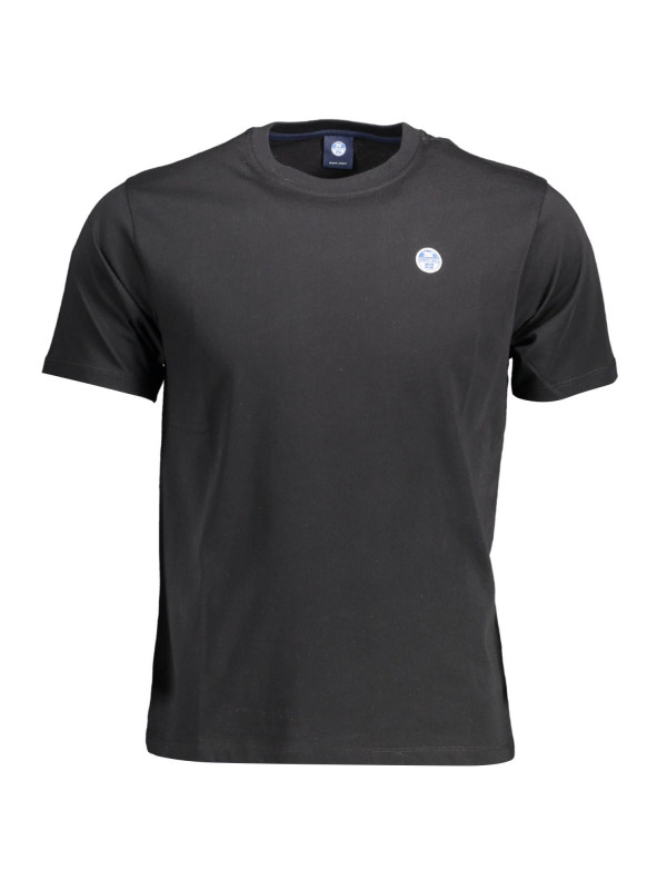 T-Shirts Sleek Black Round Neck Tee with Logo Accent 50,00 € 8300825349769 | Planet-Deluxe