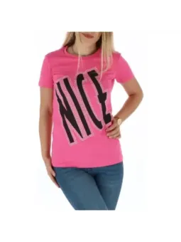 Fuchsia T-Shirt mit NICE-Aufdruck
