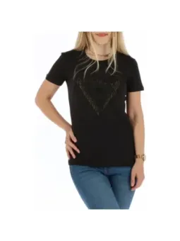 Schwarzes Guess Diamant Grafik T-Shirt