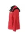 Rote Daunenjacke mit Kapuze