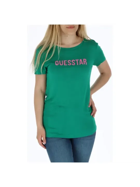 Grünes GUESSTAR T-Shirt lockerer Schnitt