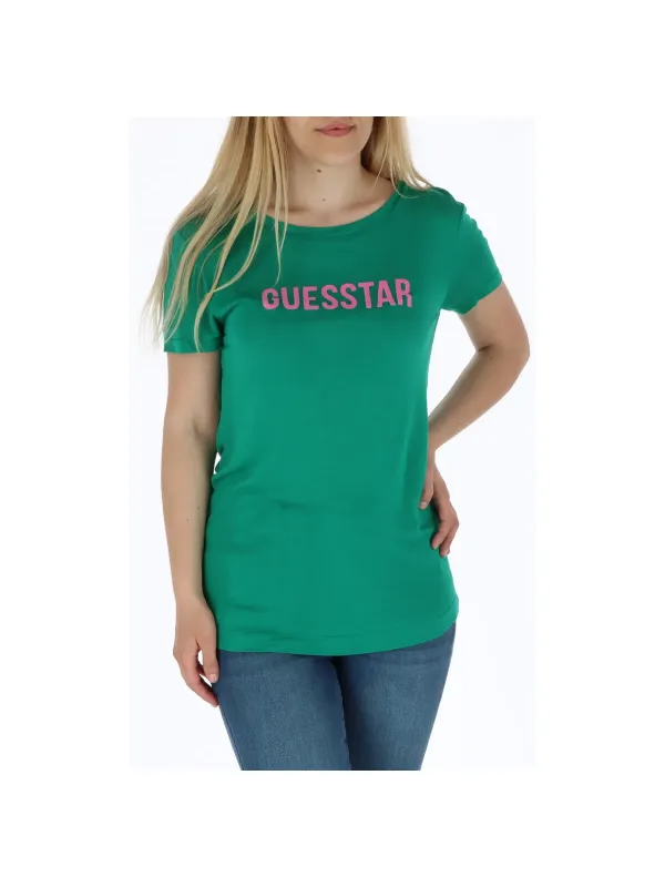 Grünes GUESSTAR T-Shirt lockerer Schnitt Grünes GUESSTAR T-Shirt lockerer Schnitt