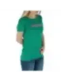 Grünes T-Shirt mit pinkem Schriftzug