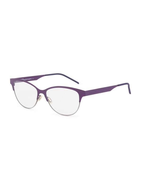 Violette runde Brille mit Goldrand