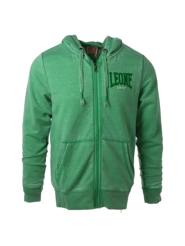 Grüne Kapuzenjacke Leone 1947 Stickerei Grüne Kapuzenjacke Leone 1947 Stickerei