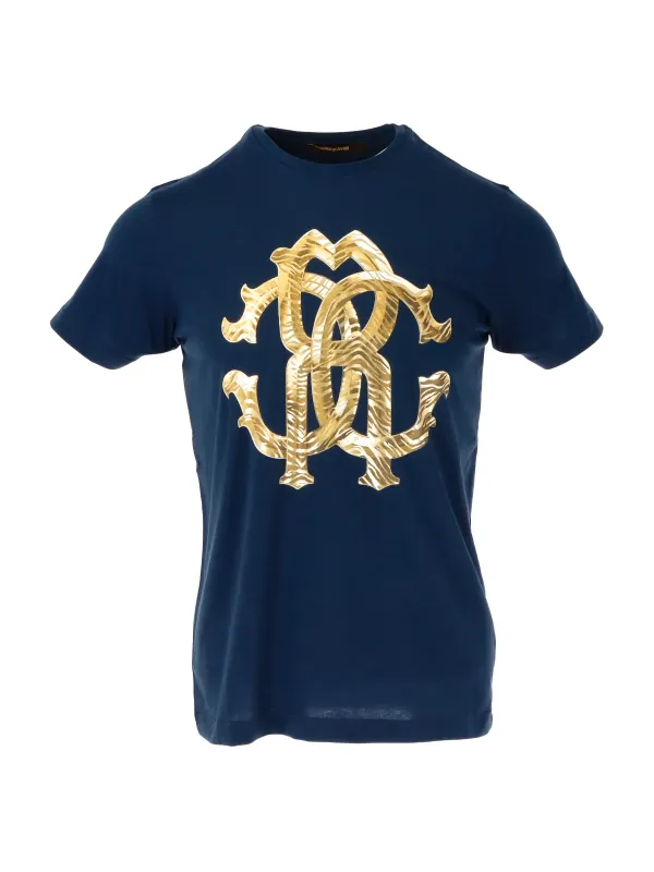 Roberto Cavalli marineblaues RC T-Shirt Roberto Cavalli marineblaues RC T-Shirt